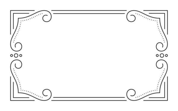 Vintage Frame Border Divider Separator Black Line Retro Filigree Rectangle — Διανυσματικό Αρχείο