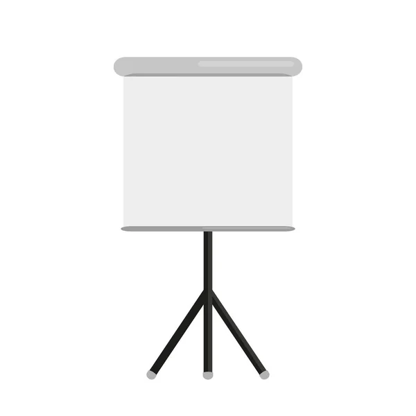 Roll Projector Screen Blank Tripod White Flat Horizontal Canvas Easel — Stock Vector
