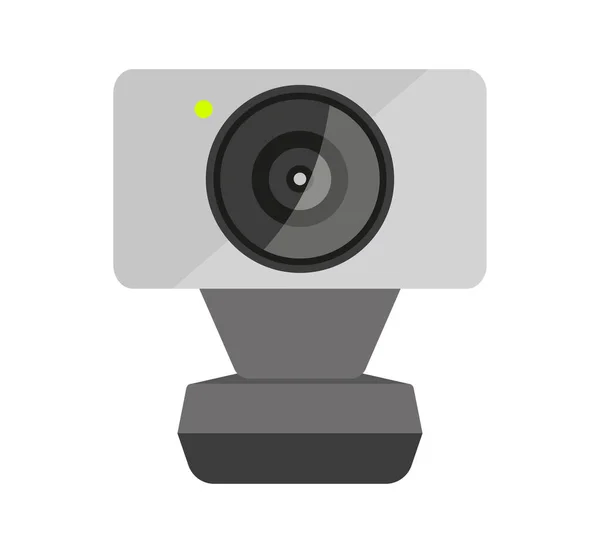 Webcam Ordinateur Numérique Portable Argent Noir Plat Dispositif Vidéoconférence Communication — Image vectorielle