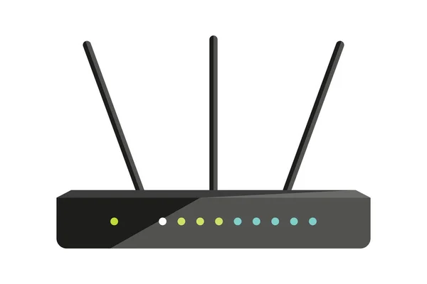 Wifi Router Modem Elektronik Cihaz Siyah Düz Pürüzsüz Bağlantısı Www — Stok Vektör