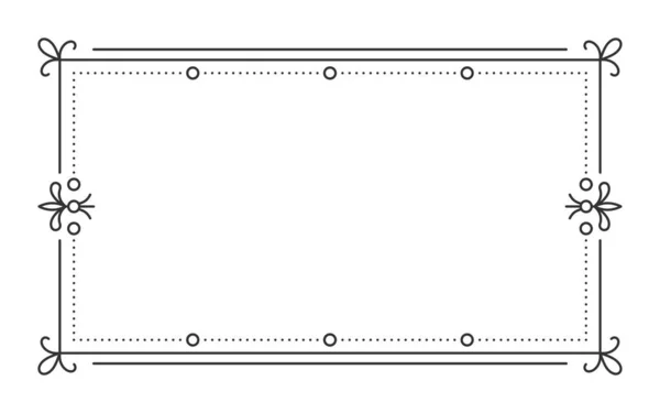 Vintage Ramki Granicy Separator Tekstu Czarna Linia Retro Filigree Prostokąt — Wektor stockowy