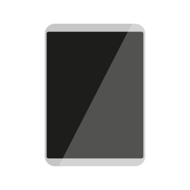 Tablet bilgisayar gümüş ekran siyah düz dokunur. Simge modelleme şablonu aygıt bilgi grafiği sunumu modern tasarım metal çerçeve. Grafik portatif cihaz çalışması iş reklamları servis merkezi web uygulaması