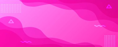 Soyut pembe neon ışıklı pankart memphis duvar kağıdı. Parlak renk sıvısı arka fon kartı web paneli tasarımı geometrik serbest form erimiş billboard reklamları hipster siber trend vektörü