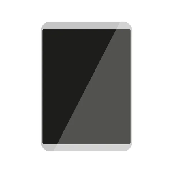 Tablet Computer Silberner Touchscreen Schwarz Flach Icon Mockup Vorlage Gerät — Stockvektor