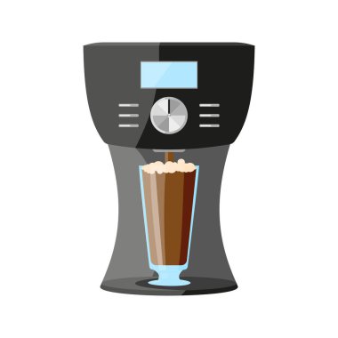 Kahve makinesi, cam bardak, sütsüz kahve. Cihaz kahve içiriyor sıcak soğuk çömlek kupası açık mutfak aksesuarı espresso makinesi otomatik kahvaltı partileri ofis ekipmanları