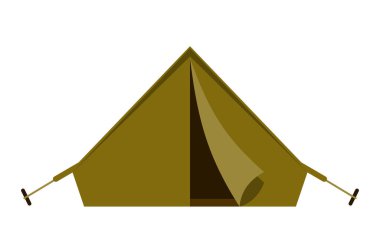 Kamp malzemeleri katlanan turist haki rengi bir daire. Kamp malzemeleri, ordu aktif spor avcılığı dağ ormanları güvenli kamp yeri tatil turist eğlence pikniği izole