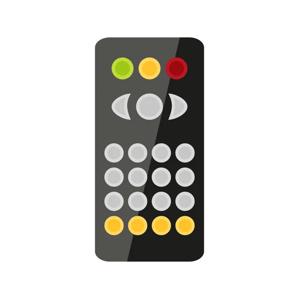 Remote Control Dvd Push Button Black Flat Modern Mini Remote — Stock Vector