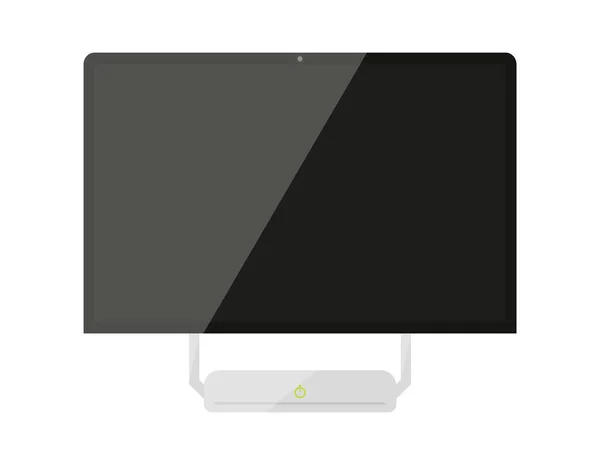 计算机监测器在一个单一的白色平面上是万能的 前视图空白概念模拟现实的数字设备图标广告技术商店维修装置办公室电子数字隔离 — 图库矢量图片