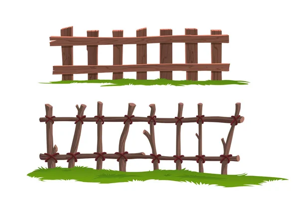 Векторный Деревянный Забор Изолирован Белой Спине — стоковый вектор