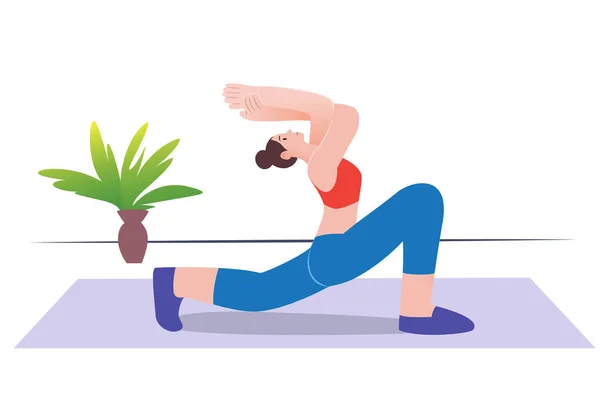 Täglich Yoga Praktizieren Hilft Dem Körper Gute Beweglichkeit Bewahren — Stockvektor