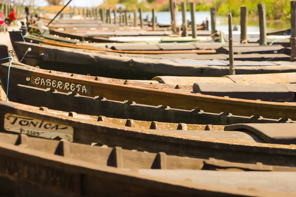 Fotografering Olika Gamla Fiskebåtarna Området Kring Albufera Valencia Och Dess — Stockfoto