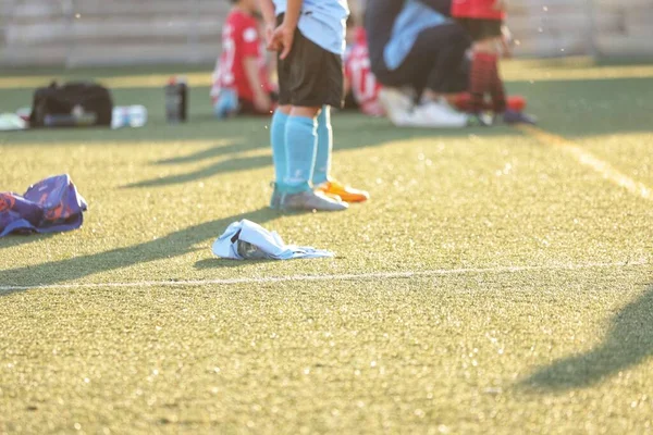 Children Football Match Sports Hall Xirivella Valencia — Foto Stock