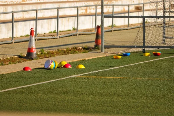 Mecz Piłki Nożnej Dla Dzieci Hali Sportowej Xirivella Walencja — Zdjęcie stockowe