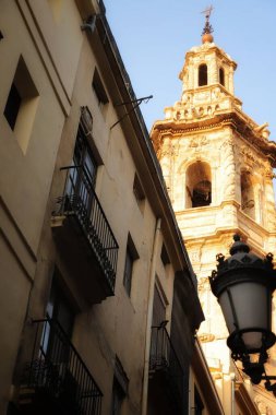 Valencia 'nın sokak manzarası, İspanya, Santa Catalina 