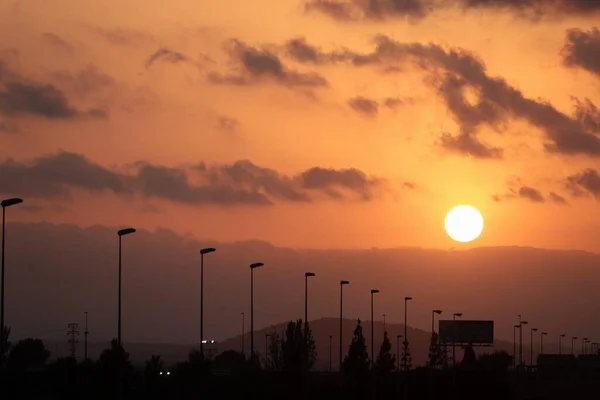 Výhled Krásný Západ Slunce Nad Mořem Valencie — Stock fotografie