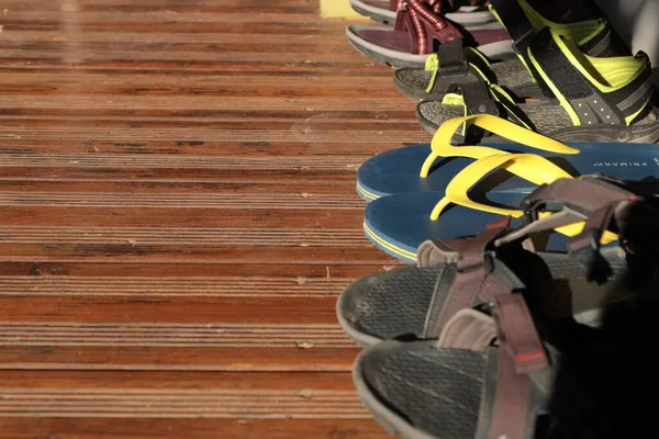 Summer Shoes Flip Flops Sandals Sun — Stok fotoğraf