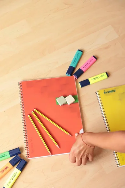 Back School School Supplies Needed Activities — Stockfoto