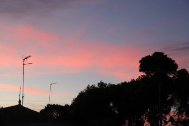 sunset in valencia with reddish sky