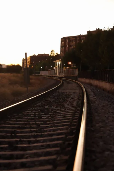 Şehirdeki Tren Rayları — Stok fotoğraf