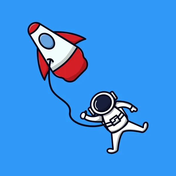 宇宙でホバリングする宇宙飛行士 — ストックベクタ
