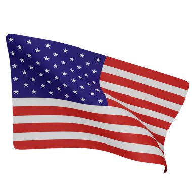 Amerikan bayrağı bağımsızlık günü konseptinin 3D yorumlanması