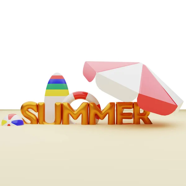 Rendering Summer Concept Isolated — Stock Photo, Image