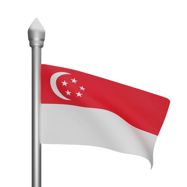 Rendering Singapore Flag Concept Singapore National Day — Stock Photo, Image