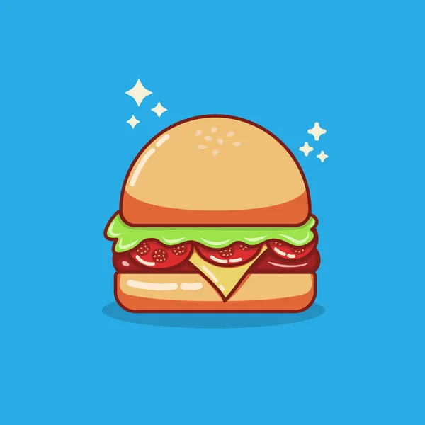 Hamburger Fast Food Ilustracja Projekt — Wektor stockowy