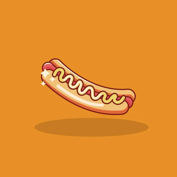 Wektor Ilustracja Fast Food Hot Dog — Wektor stockowy