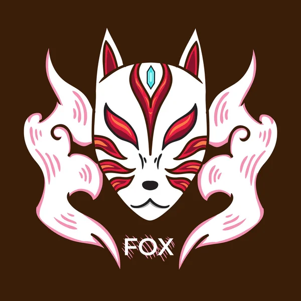 Japan Style Fox Mask — Stock Vector