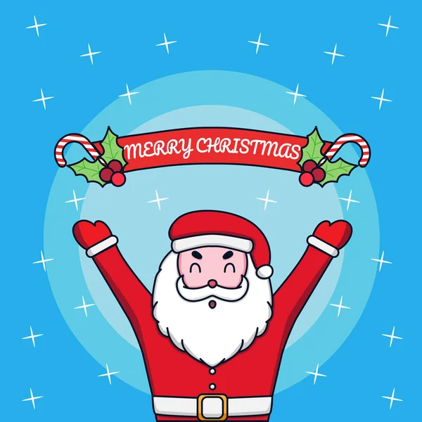 Vector Santa Illustrations Desea Una Feliz Navidad — Archivo Imágenes Vectoriales