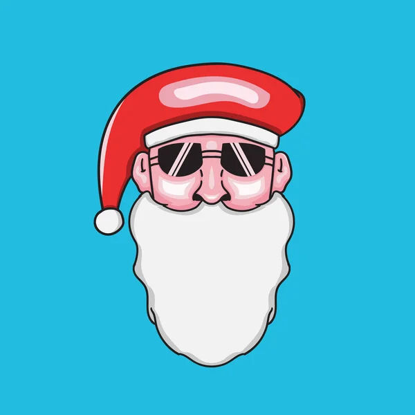 Ilustración Santa Dibujada Mano Con Gafas Sol — Vector de stock