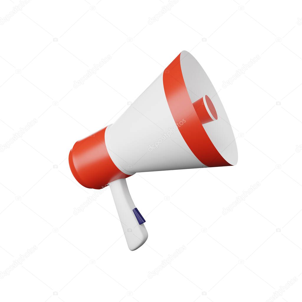 3d render of megaphone isolated