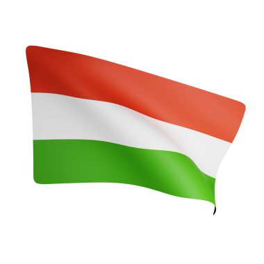 Hungary Flag konseptinin 3D yorumlanması Hungary Ulusal Günü