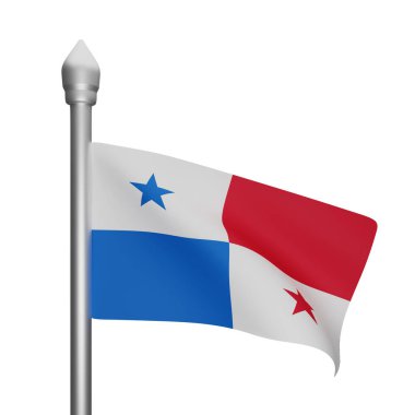Panama bayrağının 3D yorumlanması Ulusal Panama Günü