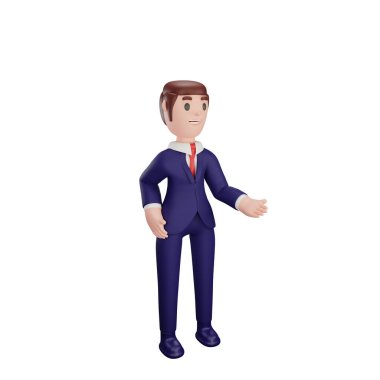 İş kavramına sahip 3D karakter canlandırması