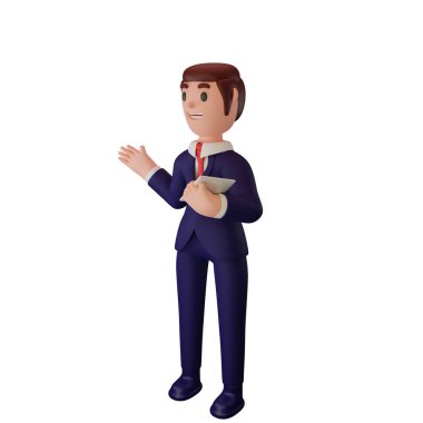 İş kavramına sahip 3D karakter canlandırması