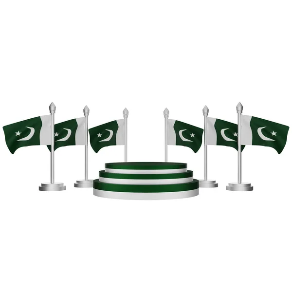Darstellung Des Podiums Mit Pakistanischem Nationaltagskonzept — Stockfoto