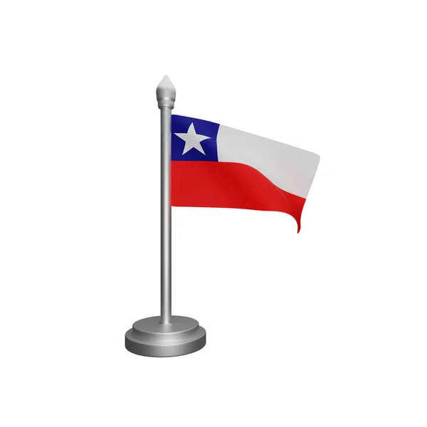 Трехмерный Показ Концепции Чилийского Флага Национальный День — стоковое фото
