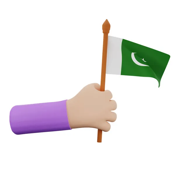 Renderizado Mano Con Pakistan Concepto Día Nacional — Foto de Stock