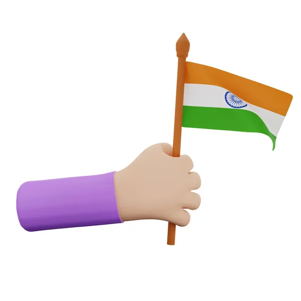 Mão Renderização Com Índia Conceito Dia Nacional — Fotografia de Stock