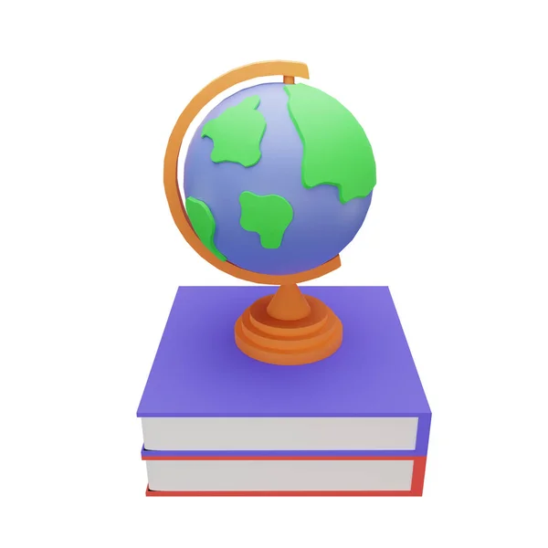 Rendering Globe Back School Concept — Stock Photo, Image