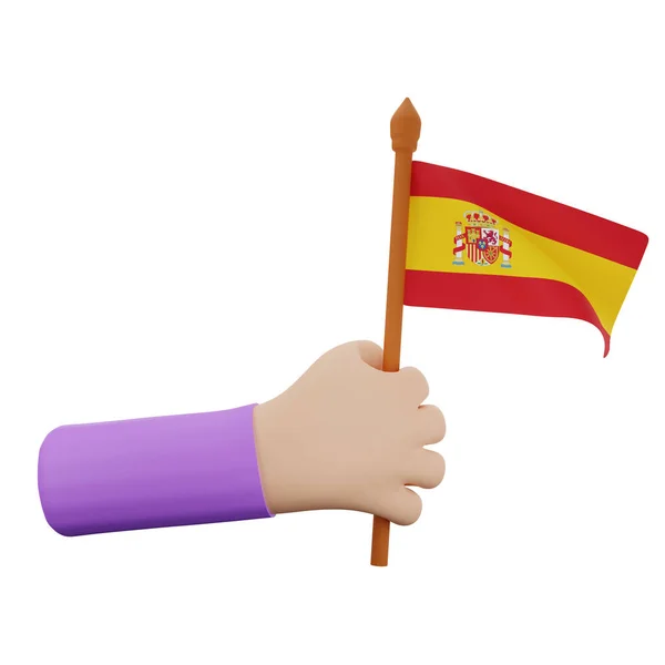 Rendering Hand Spain National Day Concept — Stock Photo, Image