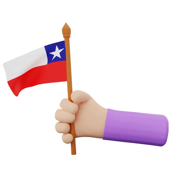 Weergave Hand Hand Met Chili Nationale Dag Concept — Stockfoto