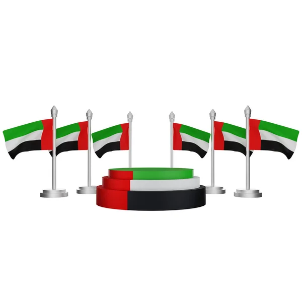 Renderelés Dobogó Egyesült Arab Emirates Nemzeti Nap Koncepció — Stock Fotó