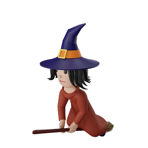 Rendering Witch Halloween Concept — Stock Photo, Image