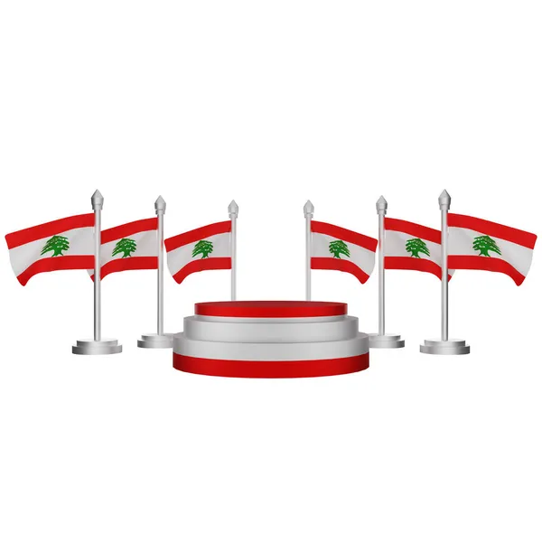 Vykreslování Pódia Libanonskou Národní Den Koncept — Stock fotografie
