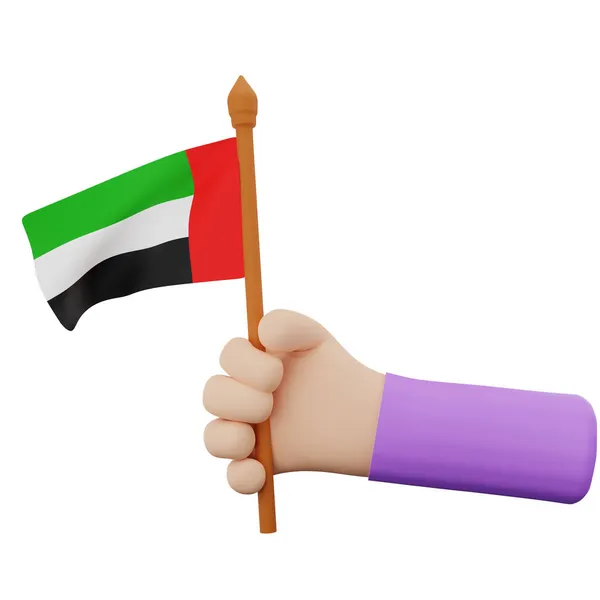 Rendering Kéz Egyesült Arab Emirates Nemzeti Nap Koncepció — Stock Fotó