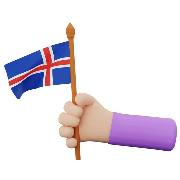 Rendering Hand Iceland National Day Concept — Stock fotografie