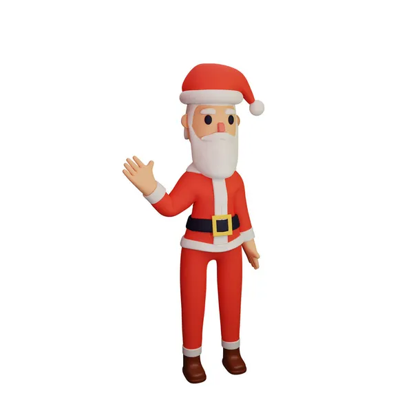 具有圣诞和新年观念的圣塔人物3D渲染 — 图库照片